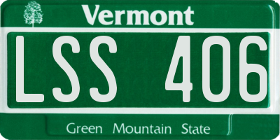 VT license plate LSS406