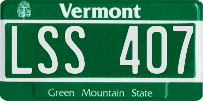 VT license plate LSS407