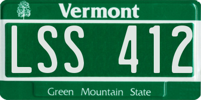 VT license plate LSS412