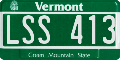 VT license plate LSS413