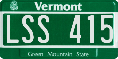 VT license plate LSS415