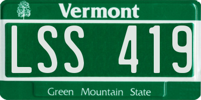 VT license plate LSS419