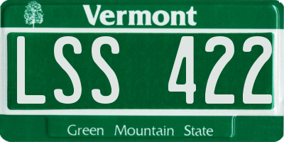 VT license plate LSS422