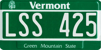 VT license plate LSS425