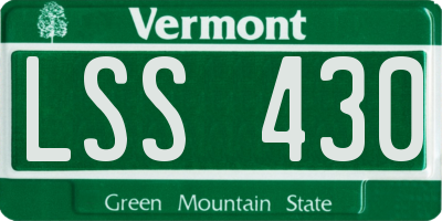 VT license plate LSS430