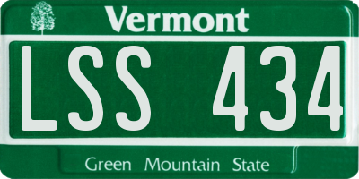 VT license plate LSS434