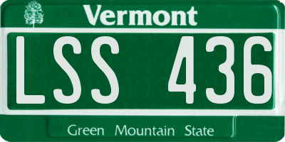 VT license plate LSS436