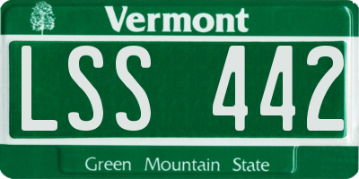VT license plate LSS442