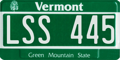 VT license plate LSS445