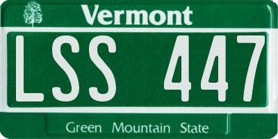 VT license plate LSS447