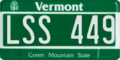 VT license plate LSS449