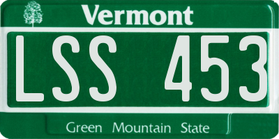 VT license plate LSS453
