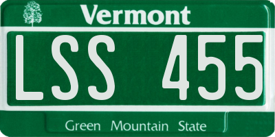 VT license plate LSS455
