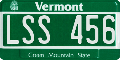 VT license plate LSS456