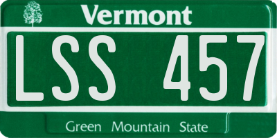 VT license plate LSS457