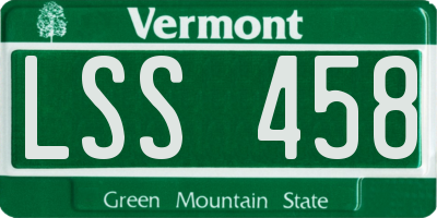 VT license plate LSS458