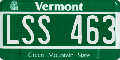 VT license plate LSS463