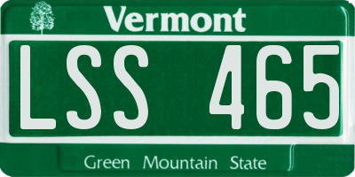 VT license plate LSS465