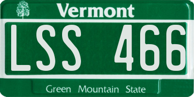 VT license plate LSS466