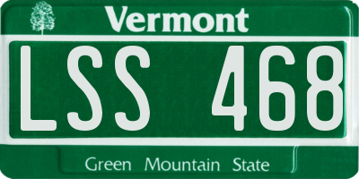 VT license plate LSS468