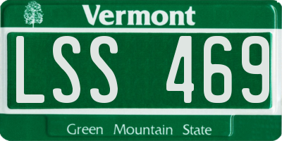 VT license plate LSS469