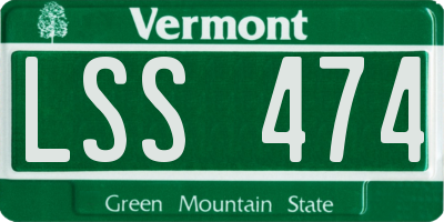 VT license plate LSS474