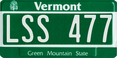 VT license plate LSS477
