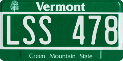 VT license plate LSS478