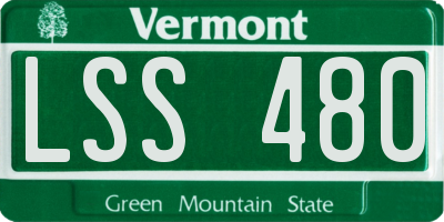 VT license plate LSS480