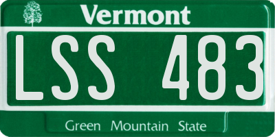VT license plate LSS483
