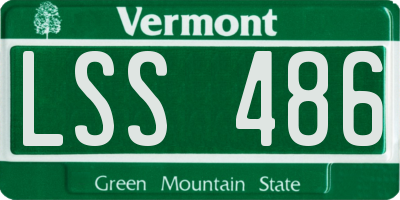 VT license plate LSS486