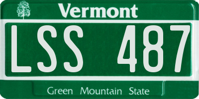 VT license plate LSS487