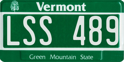 VT license plate LSS489
