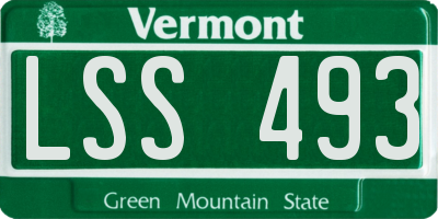 VT license plate LSS493