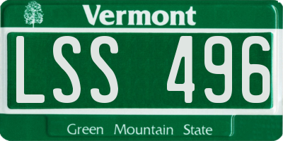 VT license plate LSS496