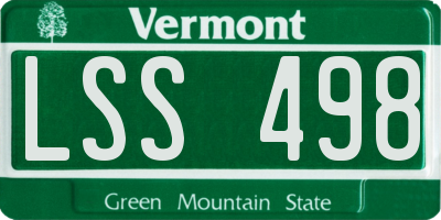 VT license plate LSS498