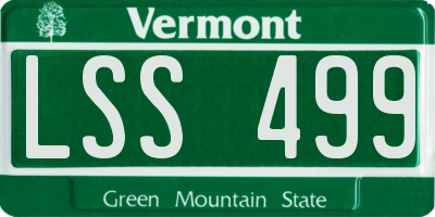 VT license plate LSS499