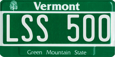 VT license plate LSS500