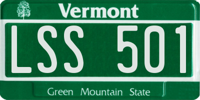 VT license plate LSS501