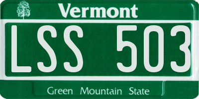 VT license plate LSS503