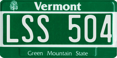 VT license plate LSS504