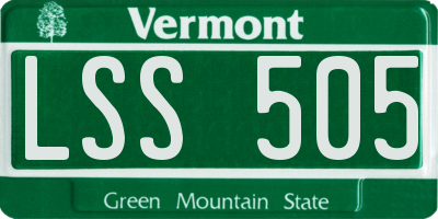 VT license plate LSS505