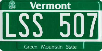VT license plate LSS507