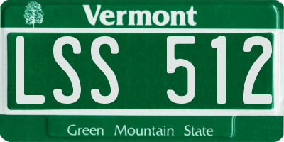 VT license plate LSS512