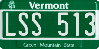 VT license plate LSS513