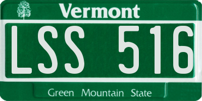 VT license plate LSS516