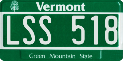 VT license plate LSS518
