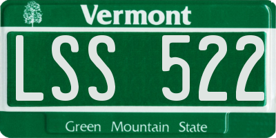 VT license plate LSS522