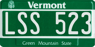 VT license plate LSS523