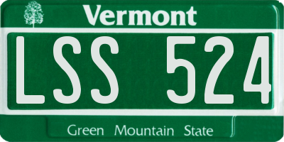VT license plate LSS524